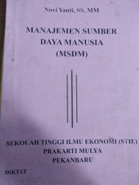Image of MANAJEMEN SUMBER DAYA MANUSIA(MSDM)